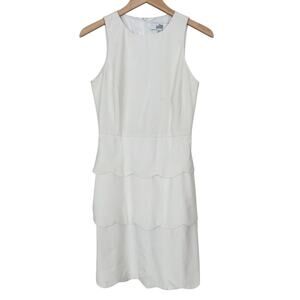 Belle Badgley Mischka White Tiered Dress Sz 2